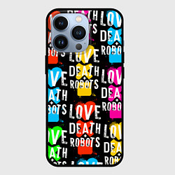 Чехол для iPhone 13 Pro ЛЮБОВЬ СМЕРТЬ И РОБОТЫ УЗОР, цвет: 3D-черный