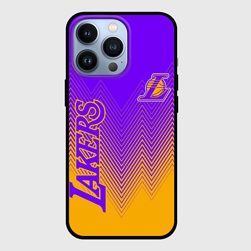 Чехол iPhone 13 Pro LOS ANGELES LAKERS ЛЕЙКЕРС / 3D-Черный – фото 1