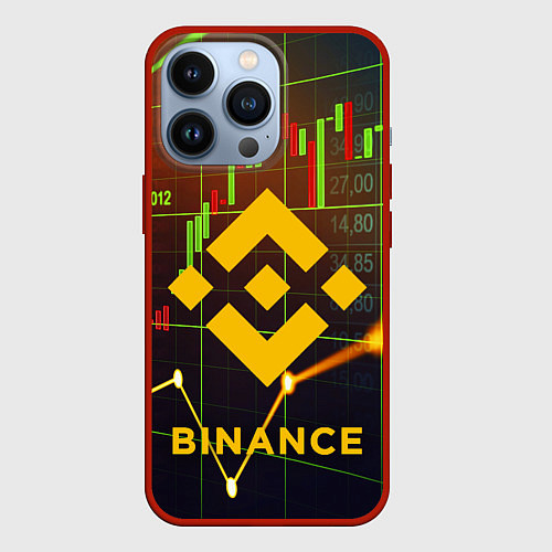 Чехол iPhone 13 Pro BINANCE БИНАНС БАНАН / 3D-Красный – фото 1