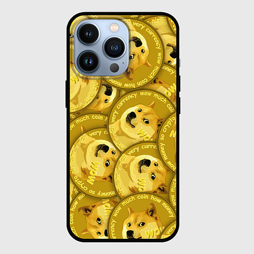 Чехол iPhone 13 Pro DOGECOIN DOGE ДОГИКОИН / 3D-Черный – фото 1