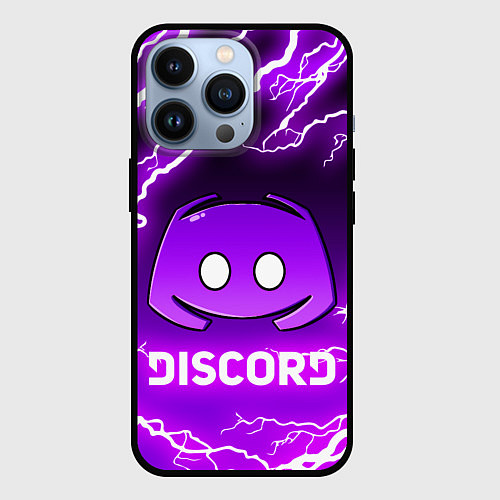 Чехол iPhone 13 Pro DISCORD ДИСКОРД МОЛНИЯ / 3D-Черный – фото 1