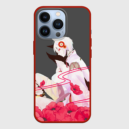 Чехол iPhone 13 Pro Flower Tomoe / 3D-Красный – фото 1