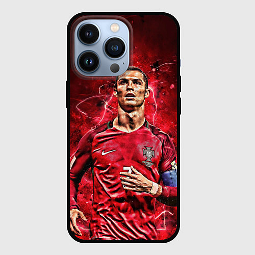 Чехол iPhone 13 Pro Cristiano Ronaldo Portugal / 3D-Черный – фото 1