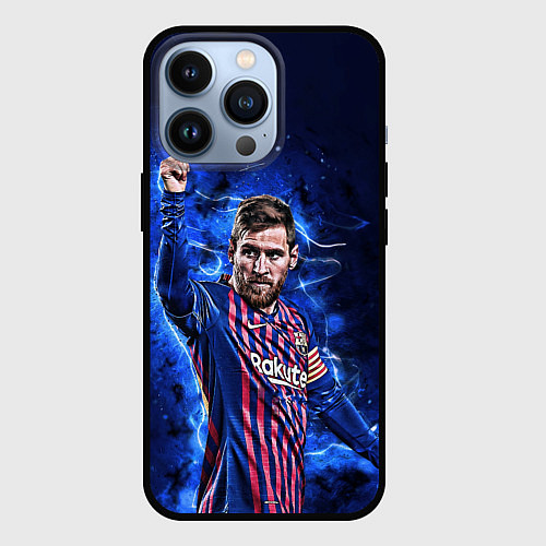 Чехол iPhone 13 Pro Lionel Messi Barcelona 10 / 3D-Черный – фото 1