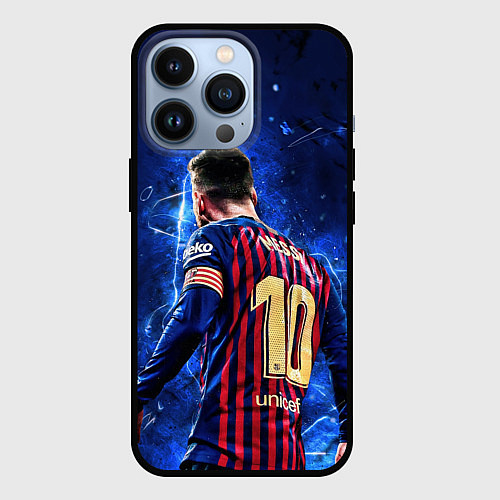 Чехол iPhone 13 Pro Leo Messi Лео Месси 10 / 3D-Черный – фото 1