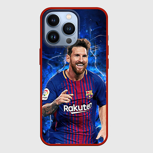 Чехол iPhone 13 Pro Лионель Месси Барселона 10 / 3D-Красный – фото 1