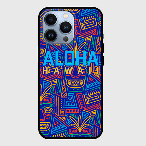 Чехол iPhone 13 Pro ALOHA HAWAII АЛОХА ГАВАЙИ / 3D-Черный – фото 1