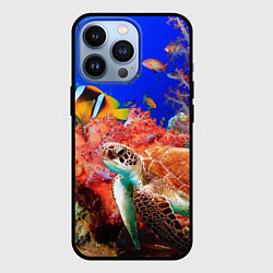 Чехол для iPhone 13 Pro Морская черепаха, цвет: 3D-черный