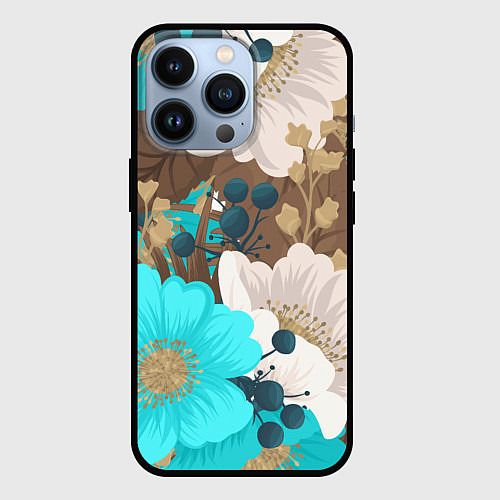 Чехол iPhone 13 Pro Красивые цвеТы / 3D-Черный – фото 1