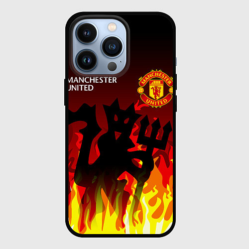 Чехол iPhone 13 Pro MANCHESTER UNITED ДЬЯВОЛ / 3D-Черный – фото 1