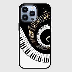 Чехол для iPhone 13 Pro МУЗЫКАЛЬНЫЙ УЗОР, цвет: 3D-черный