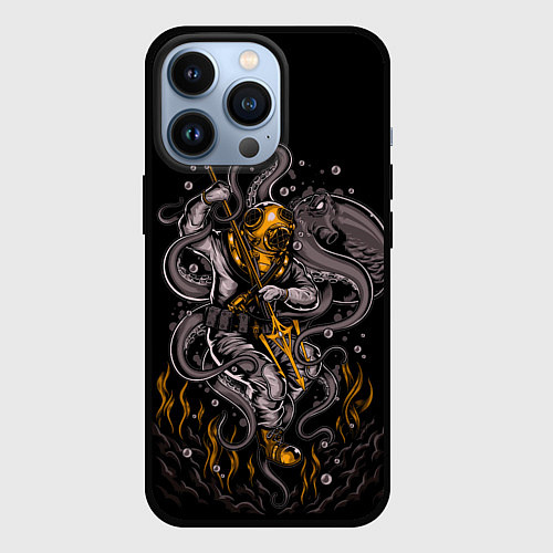 Чехол iPhone 13 Pro ПОДВОДНАЯ БИТВА / 3D-Черный – фото 1