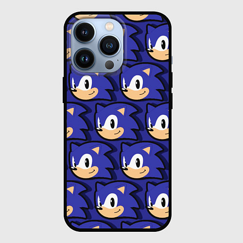 Чехол iPhone 13 Pro Sonic pattern / 3D-Черный – фото 1