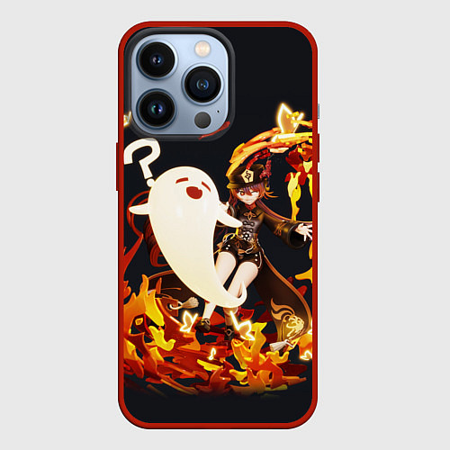 Чехол iPhone 13 Pro GENSHIN IMPACT HU TAO / 3D-Красный – фото 1