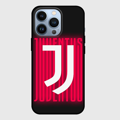 Чехол iPhone 13 Pro JUVENTUS ЮВЕНТУС НЕОН / 3D-Черный – фото 1