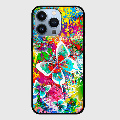 Чехол iPhone 13 Pro ЯРКИЕ КРАСКИ / 3D-Черный – фото 1