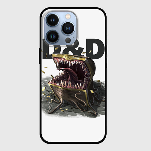 Чехол iPhone 13 Pro D&D Мимик-сундук ДнД / 3D-Черный – фото 1