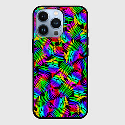 Чехол для iPhone 13 Pro Неоновый папоротник, цвет: 3D-черный