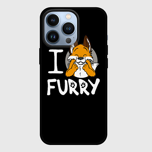 Чехол iPhone 13 Pro I love furry / 3D-Черный – фото 1