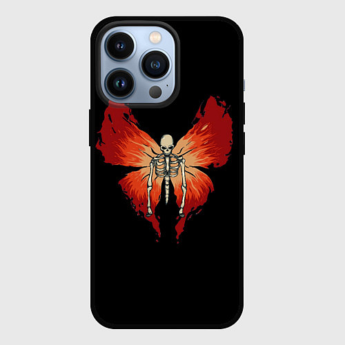 Чехол iPhone 13 Pro Butterfly Skeleton / 3D-Черный – фото 1