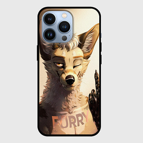 Чехол iPhone 13 Pro Furry jackal / 3D-Черный – фото 1
