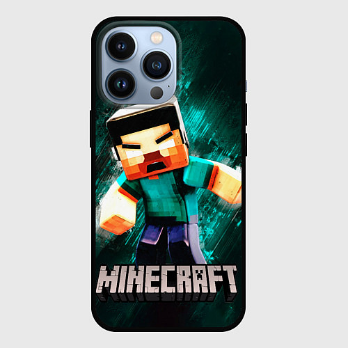 Чехол iPhone 13 Pro MINECRAFT / 3D-Черный – фото 1