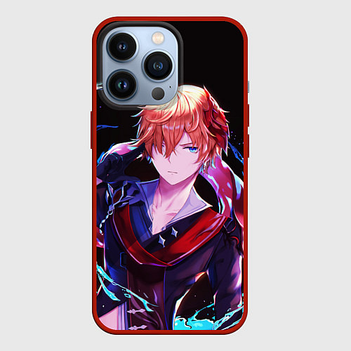 Чехол iPhone 13 Pro ТАРТАЛЬЯ - ИГРА GENSHIN IMPACT / 3D-Красный – фото 1