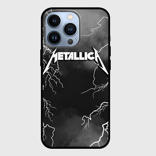 Чехол iPhone 13 Pro METALLICA РАЗРЯД МОЛНИИ / 3D-Черный – фото 1