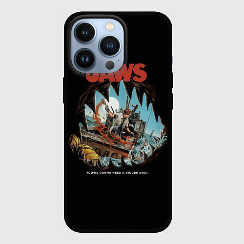Чехол iPhone 13 Pro Jaws cinema / 3D-Черный – фото 1