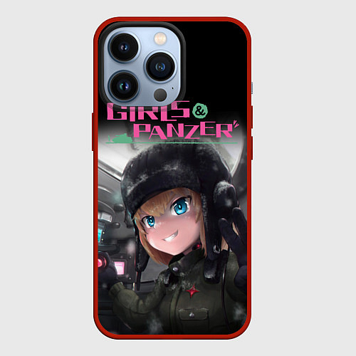 Чехол iPhone 13 Pro Девушки и танки Girls und Panzer Z / 3D-Красный – фото 1