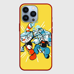 Чехол для iPhone 13 Pro Cuphead bros, цвет: 3D-красный