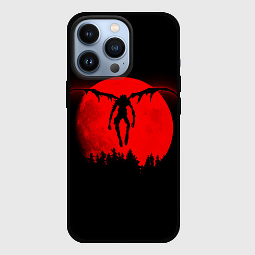 Чехол iPhone 13 Pro Death Note Рюк силуэт / 3D-Черный – фото 1