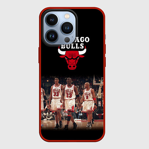 Чехол iPhone 13 Pro CHICAGO BULLS 3 / 3D-Красный – фото 1