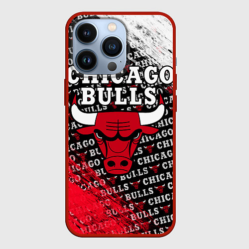 Чехол iPhone 13 Pro CHICAGO BULLS 6 / 3D-Красный – фото 1