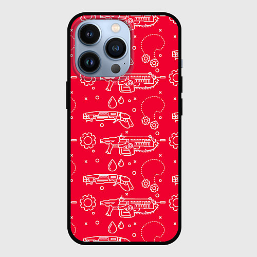 Чехол iPhone 13 Pro Gears pattern / 3D-Черный – фото 1