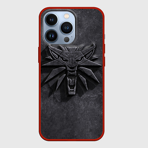 Чехол iPhone 13 Pro THE WITCHER КАМЕНЬ ЛОГО / 3D-Красный – фото 1