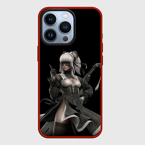 Чехол iPhone 13 Pro Nier: Automata / 3D-Красный – фото 1