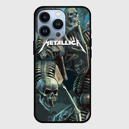 Чехол iPhone 13 Pro Metallica Metal Skull / 3D-Черный – фото 1