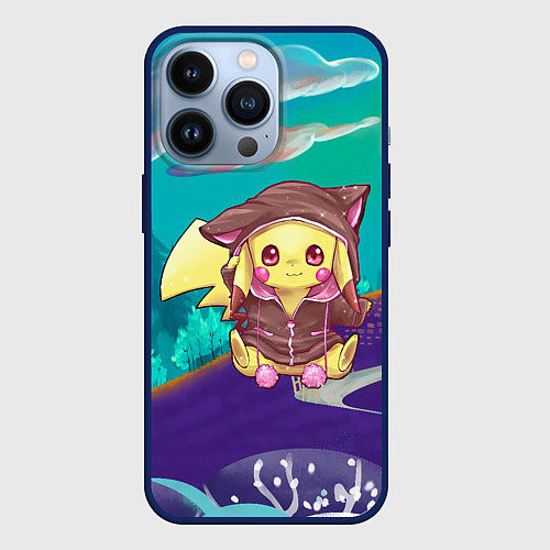 Чехол iPhone 13 Pro Покемон в костюме / 3D-Тёмно-синий – фото 1