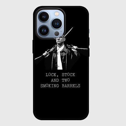Чехол iPhone 13 Pro Карты Деньги 2 Ствола Боевик / 3D-Черный – фото 1