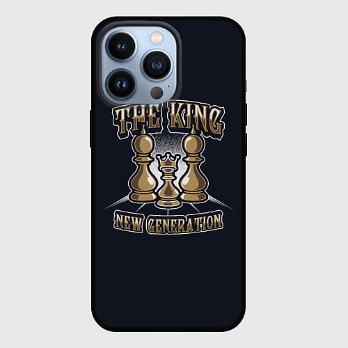 Чехол iPhone 13 Pro Шахматный Король / 3D-Черный – фото 1