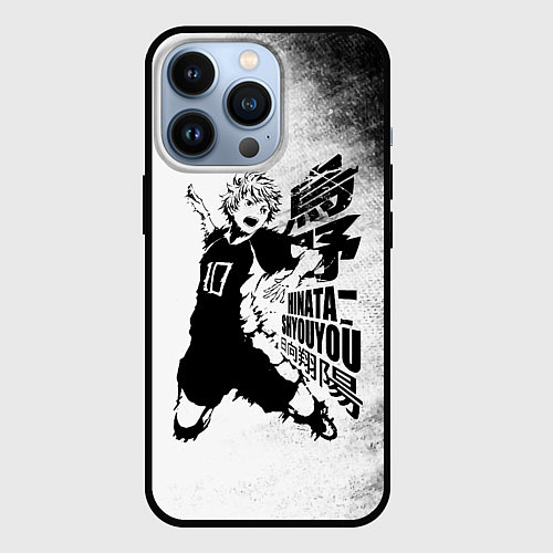 Чехол iPhone 13 Pro Шоё Хината удар сверху Haikyuu!! / 3D-Черный – фото 1