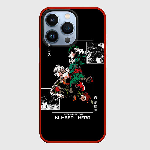 Чехол iPhone 13 Pro Бакуго и Деку станут номером 1 / 3D-Красный – фото 1