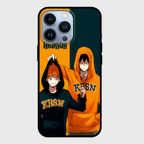 Чехол iPhone 13 Pro Хината и Кагеяма из Карасуно / 3D-Черный – фото 1