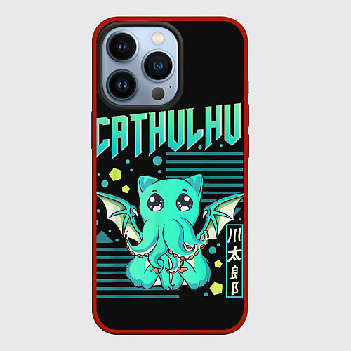 Чехол iPhone 13 Pro CatHulhu / 3D-Красный – фото 1