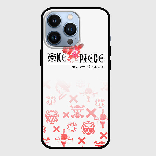 Чехол iPhone 13 Pro One Piece резиновый Луффи / 3D-Черный – фото 1