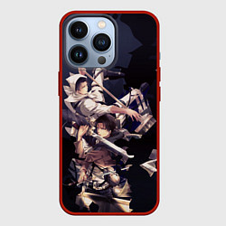 Чехол для iPhone 13 Pro Атака титанов, цвет: 3D-красный