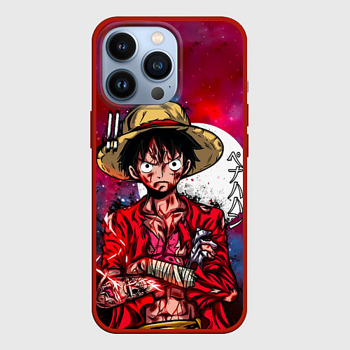 Чехол iPhone 13 Pro Луффи One Piece Большой куш / 3D-Красный – фото 1