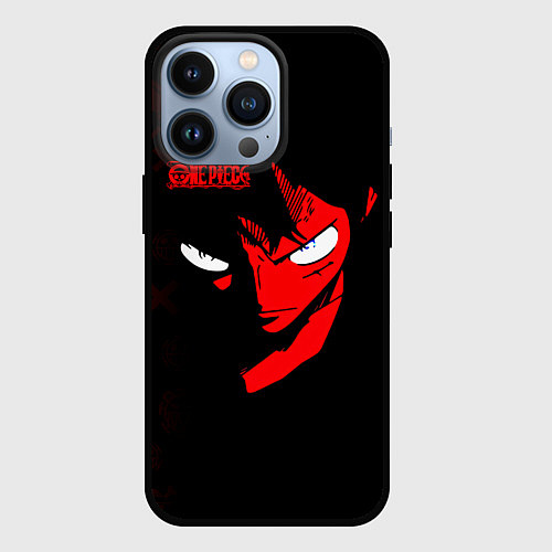 Чехол iPhone 13 Pro Взгляд Луффи One Piece / 3D-Черный – фото 1