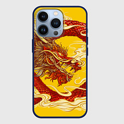 Чехол для iPhone 13 Pro Китайский Дракон, China Dragon, цвет: 3D-тёмно-синий